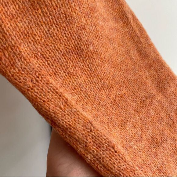 [L] Vintage Murray Brothers Scottish Wool Knit Sweater Orange & Brown 70s Print - Picture 11 of 15